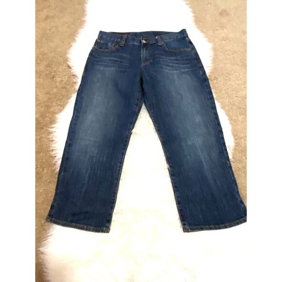 Lucky Brand Dungarees By‎ Gene Montesano Womens Capri Jeans Denim Blue Size 28 - Picture 1 of 9